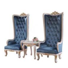 椅子 折疊酒店咖啡廳古典高背椅子公主沙發椅鳥籠塑料午睡陽臺逍遙躺椅寫生辦公 白色描金2椅