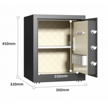 得力 電子密碼保管箱全鋼保管柜45cm曜臻AE610